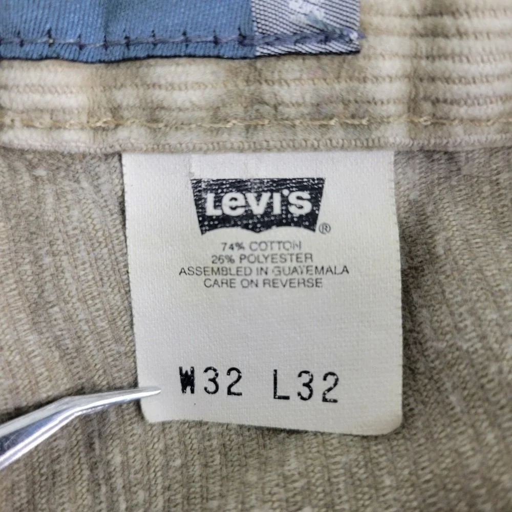Levis Silver Tab Mens 32x32 Beige Corduroy Loose Fit Utility Cargo Pants‎